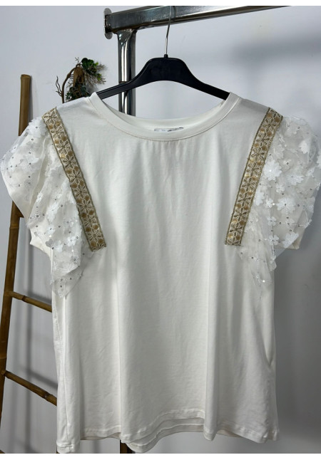 Camiseta encaje flores