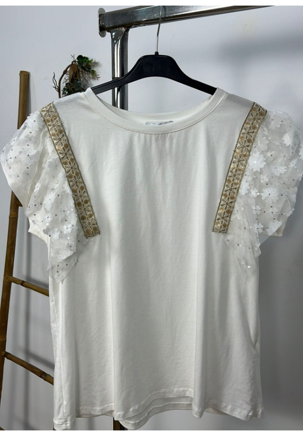 Camiseta encaje flores