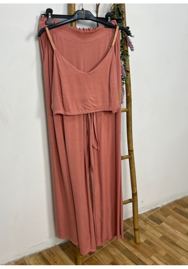 Conjunto top lazo espalda