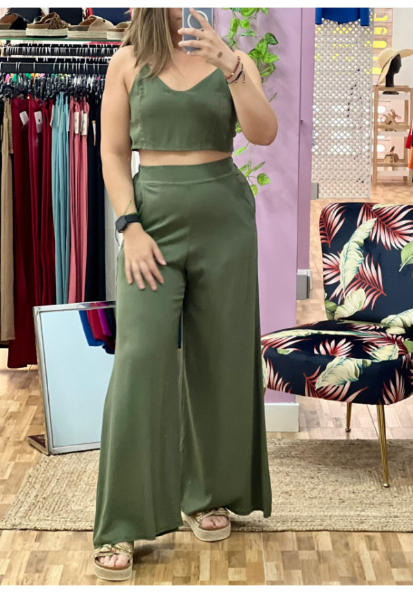 Conjunto top lazo espalda