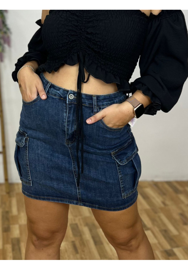 Falda cargo vaquera