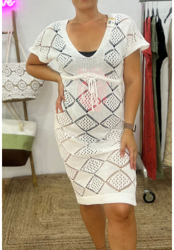vestido punto calado