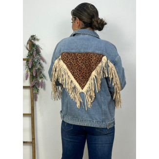 Chaqueta Vaquera Oversize Leopardo