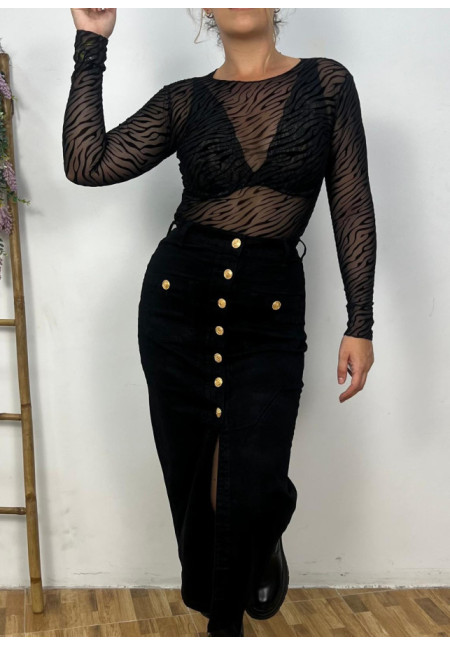 falda midi negra