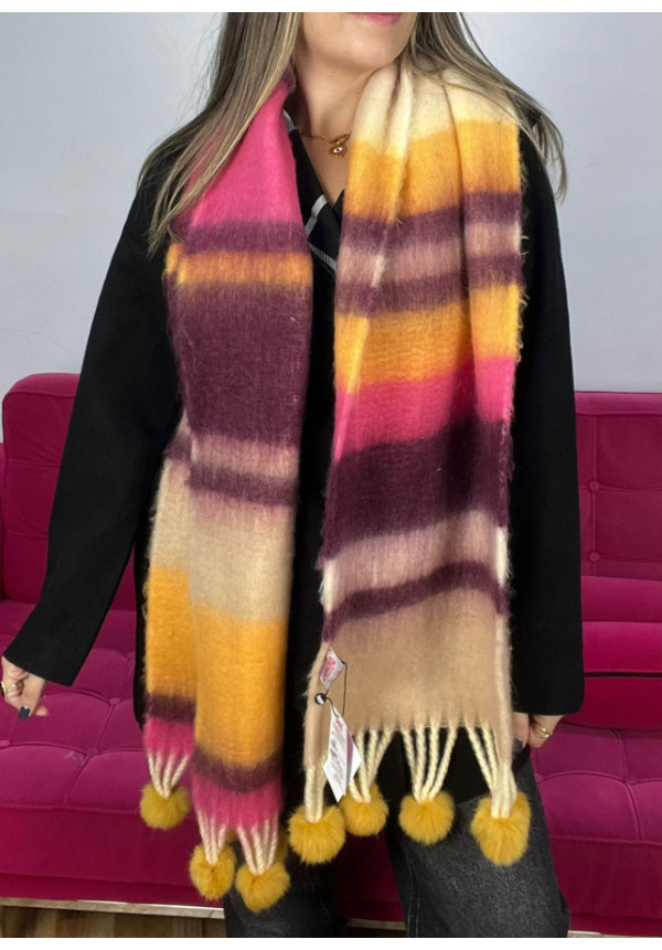 bufanda franjas colores