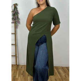 Blusa larga verde