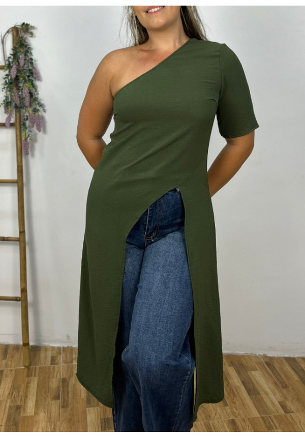 Blusa larga verde
