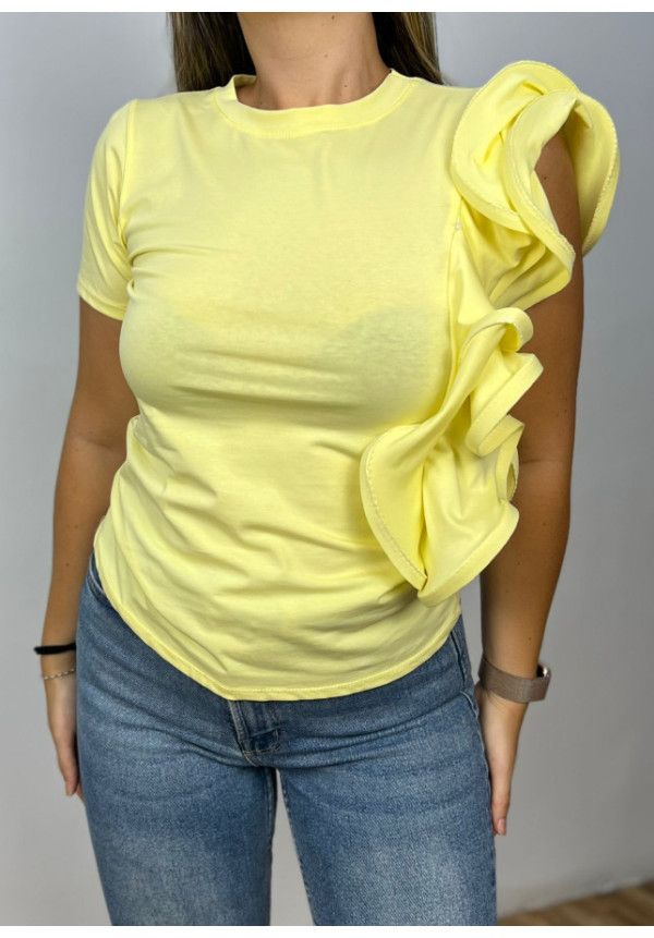 camiseta manga volante