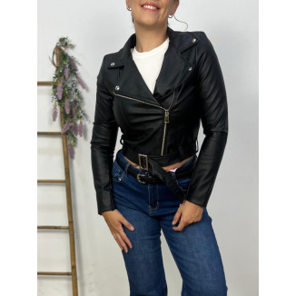 Cazadora Biker Negra