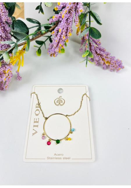 Collar circulo colgantes