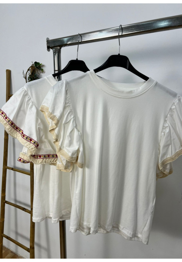 Camiseta volante flecos