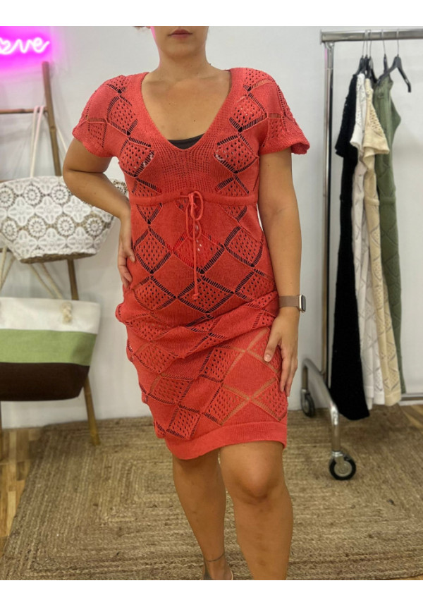 vestido punto calado