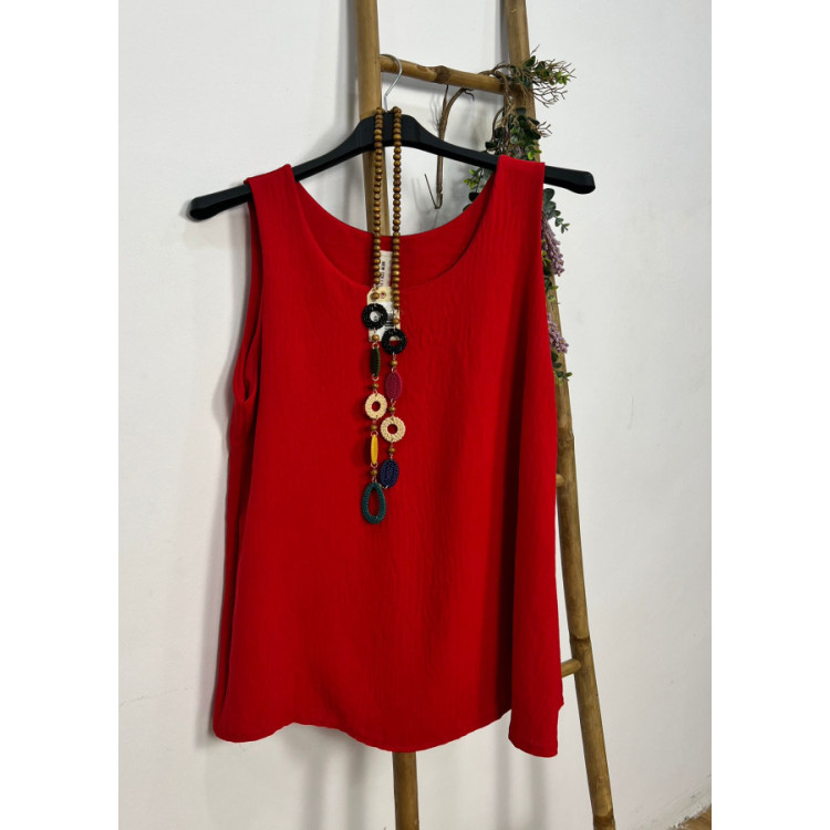 Blusa collar roja