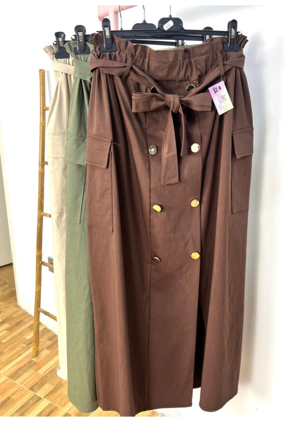 Falda cargo midi